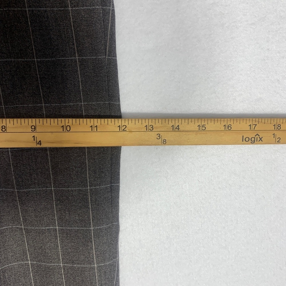 Zanella Todd Super 130s Wool Dress Pants 40x30 Gray Pleated Windowpane Italy - Picture 11 of 15